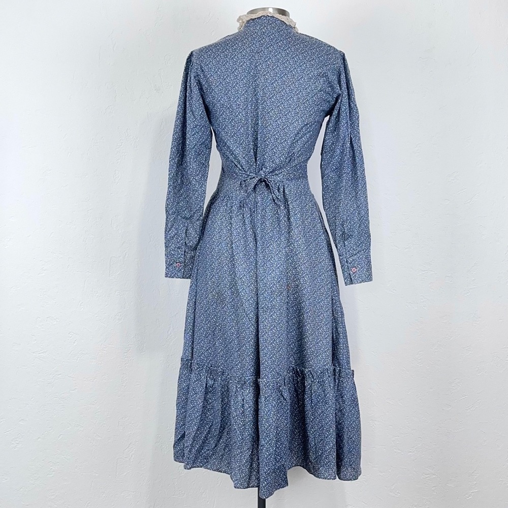 Vintage Jessica McClintock Cottage Prairie Dress Sz XS Floral Lace Button Front - Picture 8 of 10